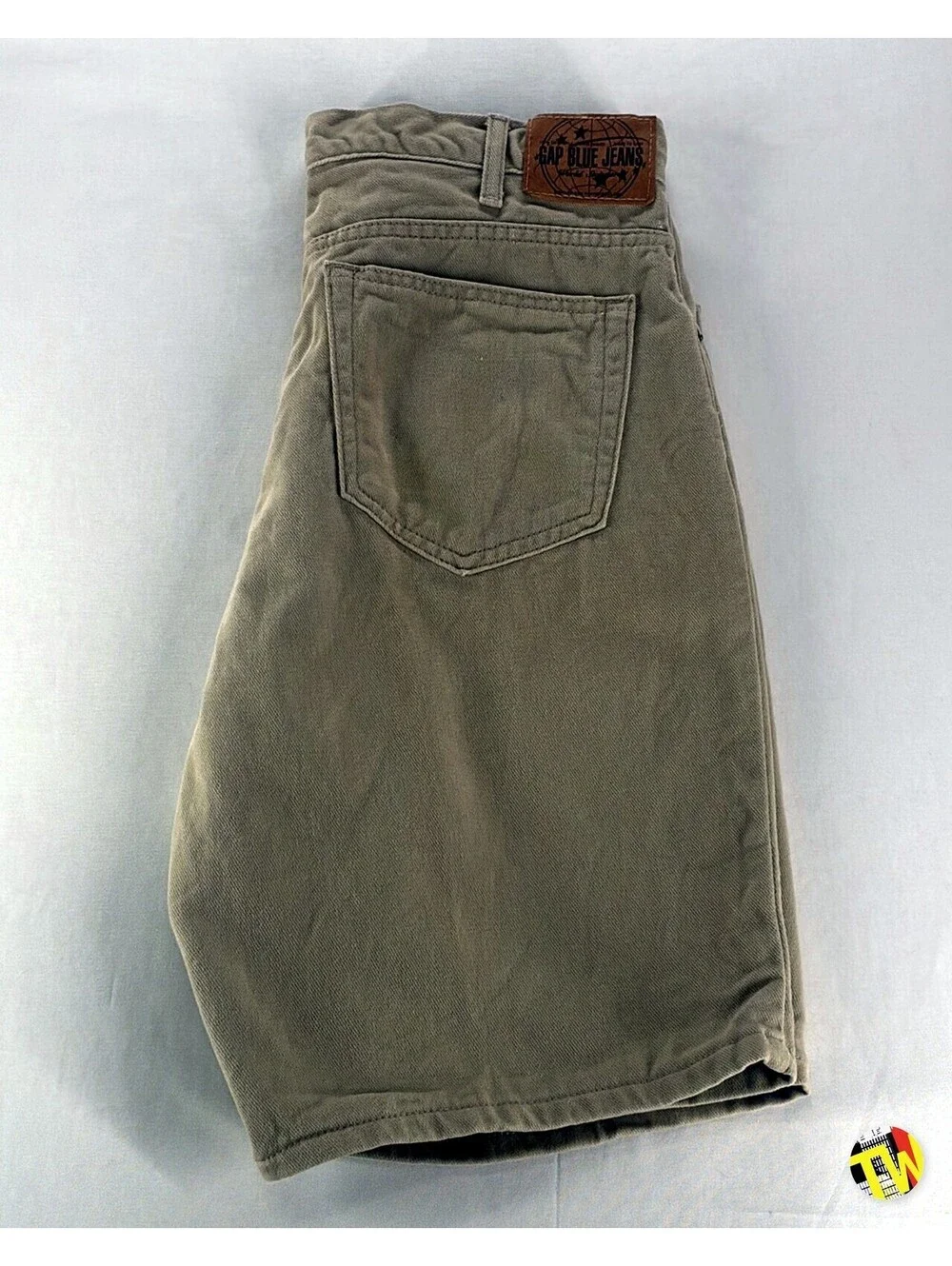 Vintage 90s GAP Jean Denim Shorts Easy Fit Tan Mens Size 34